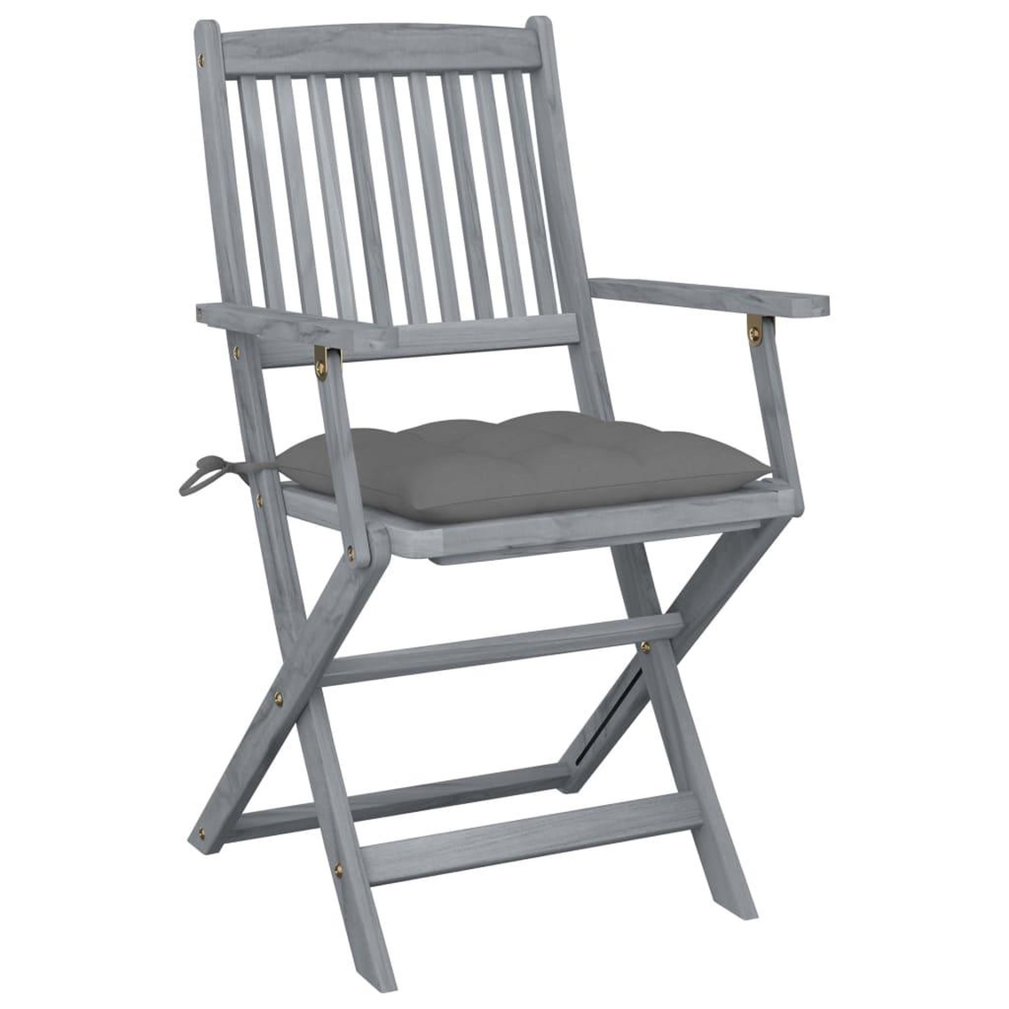 Voir la diapositive 3 : VIDAXL Chaises pliables d'exterieur lot de 6 et coussins Bois d'acacia