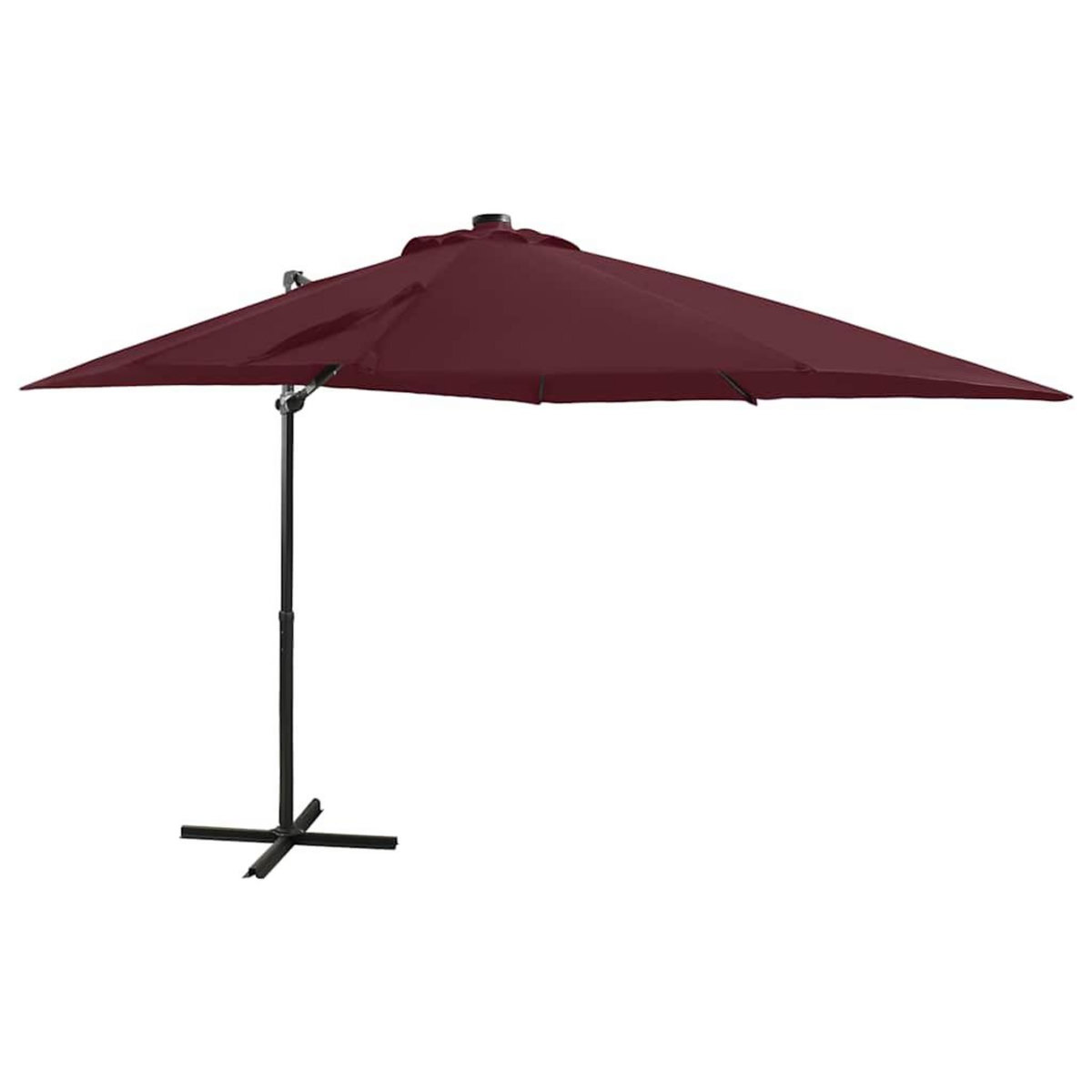 VIDAXL Parasol de jardin en porte-a-faux avec mat et lumieres LED