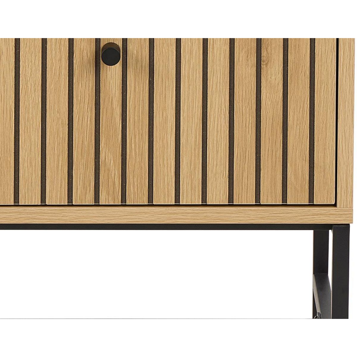 LISA DESIGN Marc - table de chevet - effet bois - pieds en métal - 2 tiroirs