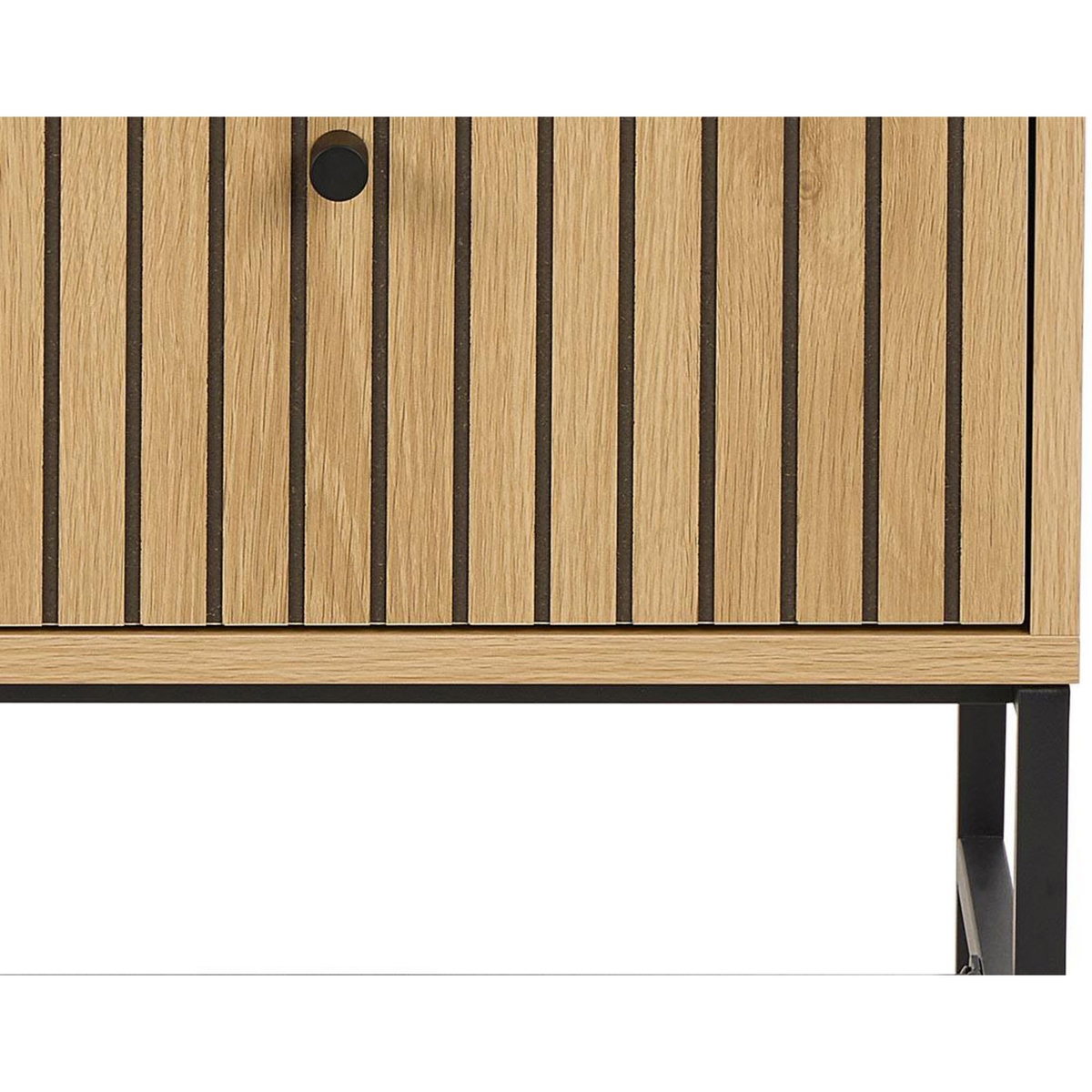 LISA DESIGN Marc - table de chevet - effet bois - pieds en métal - 2 tiroirs