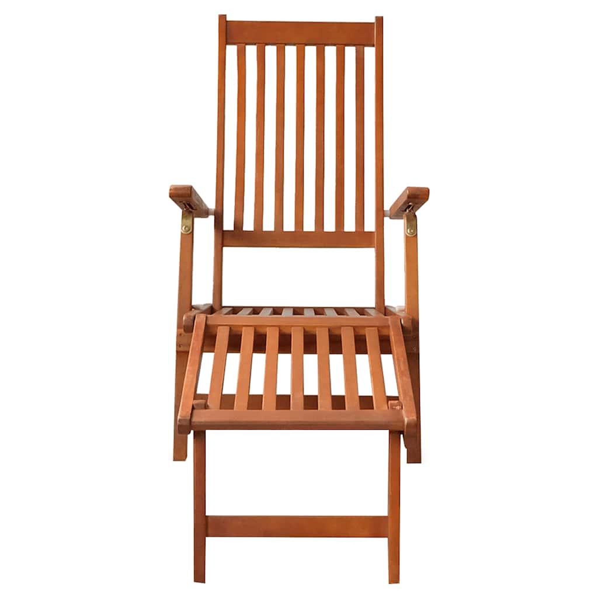 Voir la diapositive 3 : VIDAXL Chaise longue d'exterieur repose-pied et coussin Acacia solide