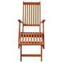 Voir la diapositive 3 : VIDAXL Chaise longue d'exterieur repose-pied et coussin Acacia solide
