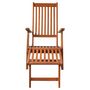 Voir la diapositive 3 : VIDAXL Chaise longue d'exterieur repose-pied et coussin Acacia solide