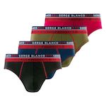SERGE BLANCO Lot de 4 slips homme en coton French. Coloris disponibles : Rouge