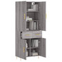 Voir la diapositive 3 : VIDAXL Buffet haut Sonoma gris 69,5x34x180 cm Bois d'ingenierie