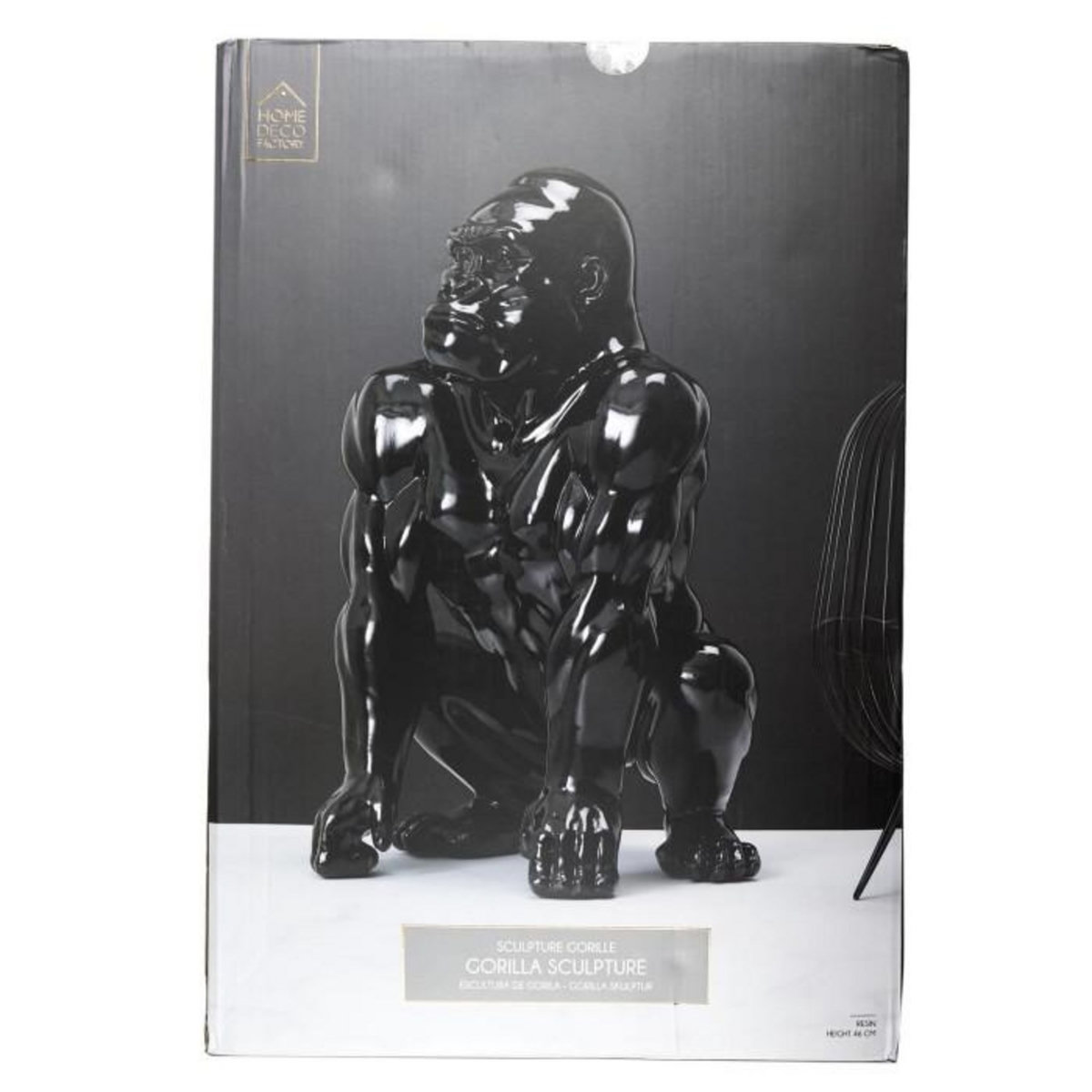 Paris Prix Statuette Déco Gorille  Sculpture  46cm Noir