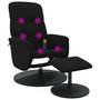 Voir la diapositive 2 : VIDAXL Fauteuil de massage inclinable avec repose-pied noir velours