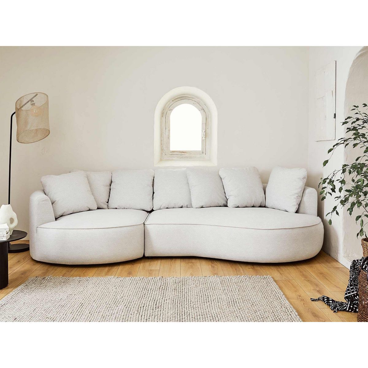 LISA DESIGN Hibiscus - canapé d'angle gauche 4 places - en tissu