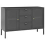Voir la diapositive 2 : VIDAXL Buffet Anthracite 105x35x70 cm Acier et verre trempe
