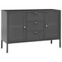 Voir la diapositive 2 : VIDAXL Buffet Anthracite 105x35x70 cm Acier et verre trempe