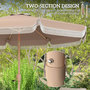 Voir la diapositive 4 : OUTSUNNY Parasol inclinable dia. 2,66m lambrequin ondulé à franges kaki beige