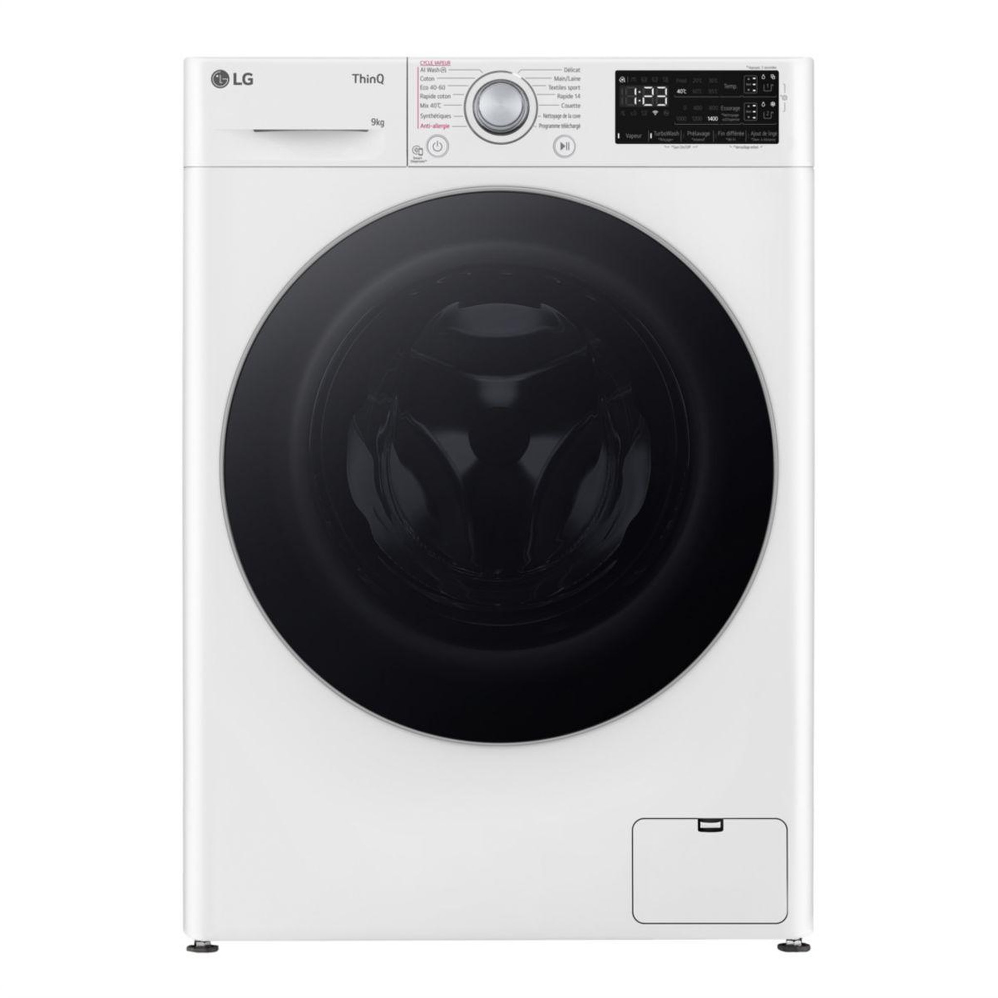 Voir la diapositive 1 : LG Lave linge hublot f94r31whsa - 9 kg - 1400 tr/min - classe a - moteur direct drive - autodosage - connecté wifi