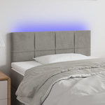 VIDAXL Tete de lit a LED Gris clair 100x5x78/88 cm Velours