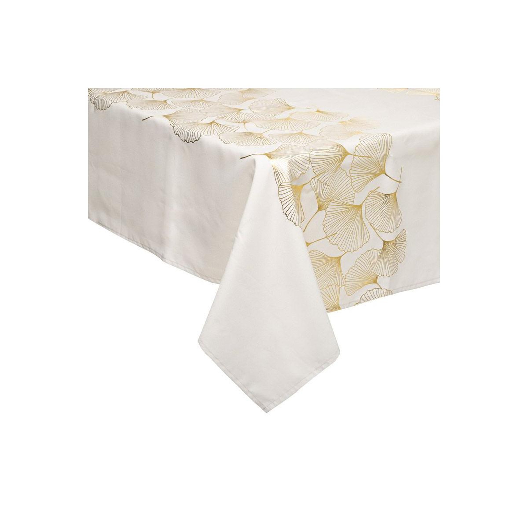 FEERIC LIGHT & CHRISTMAS Nappe imprimée ginko  héritage  140x360cm blanc