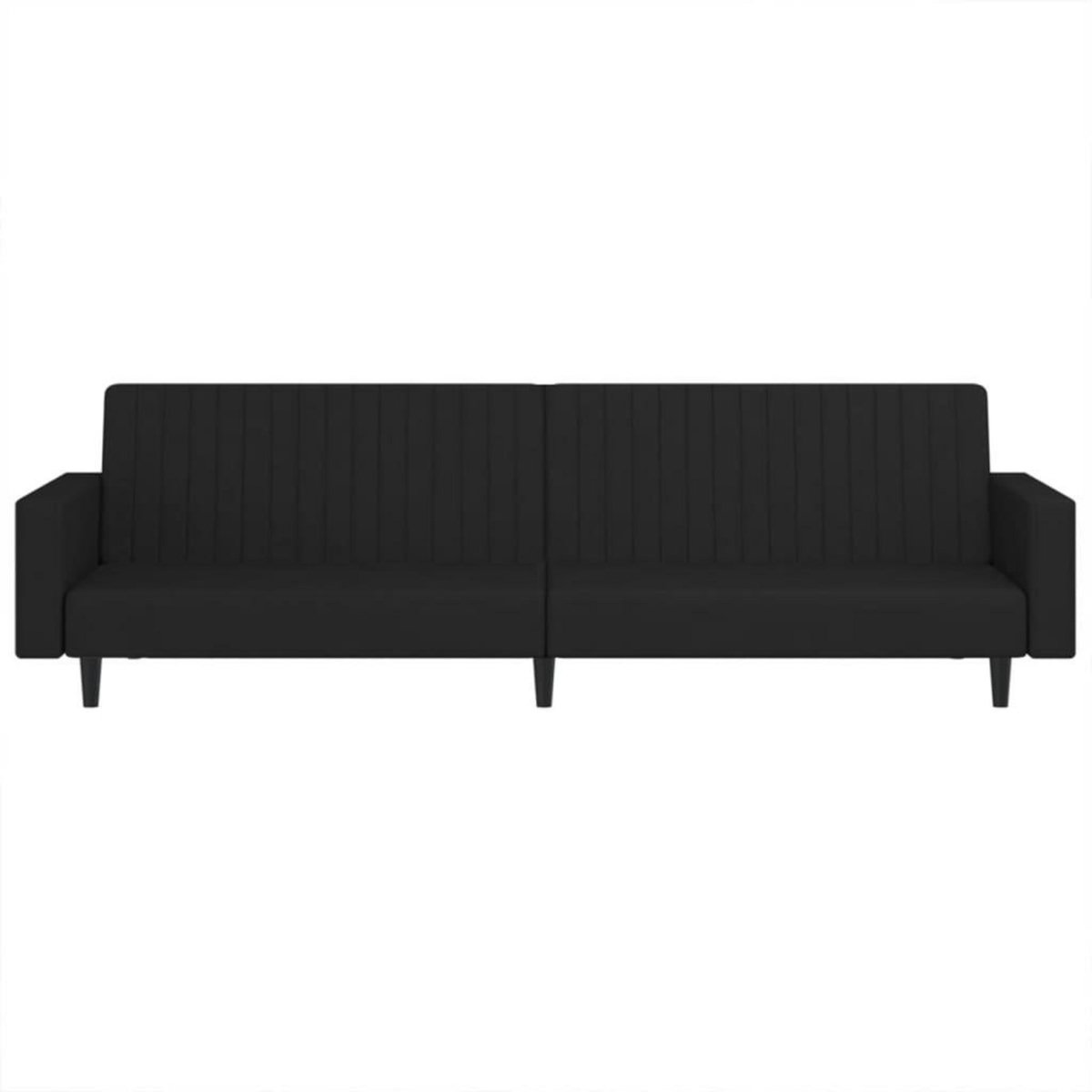 VIDAXL Canape-lit 2 places noir velours