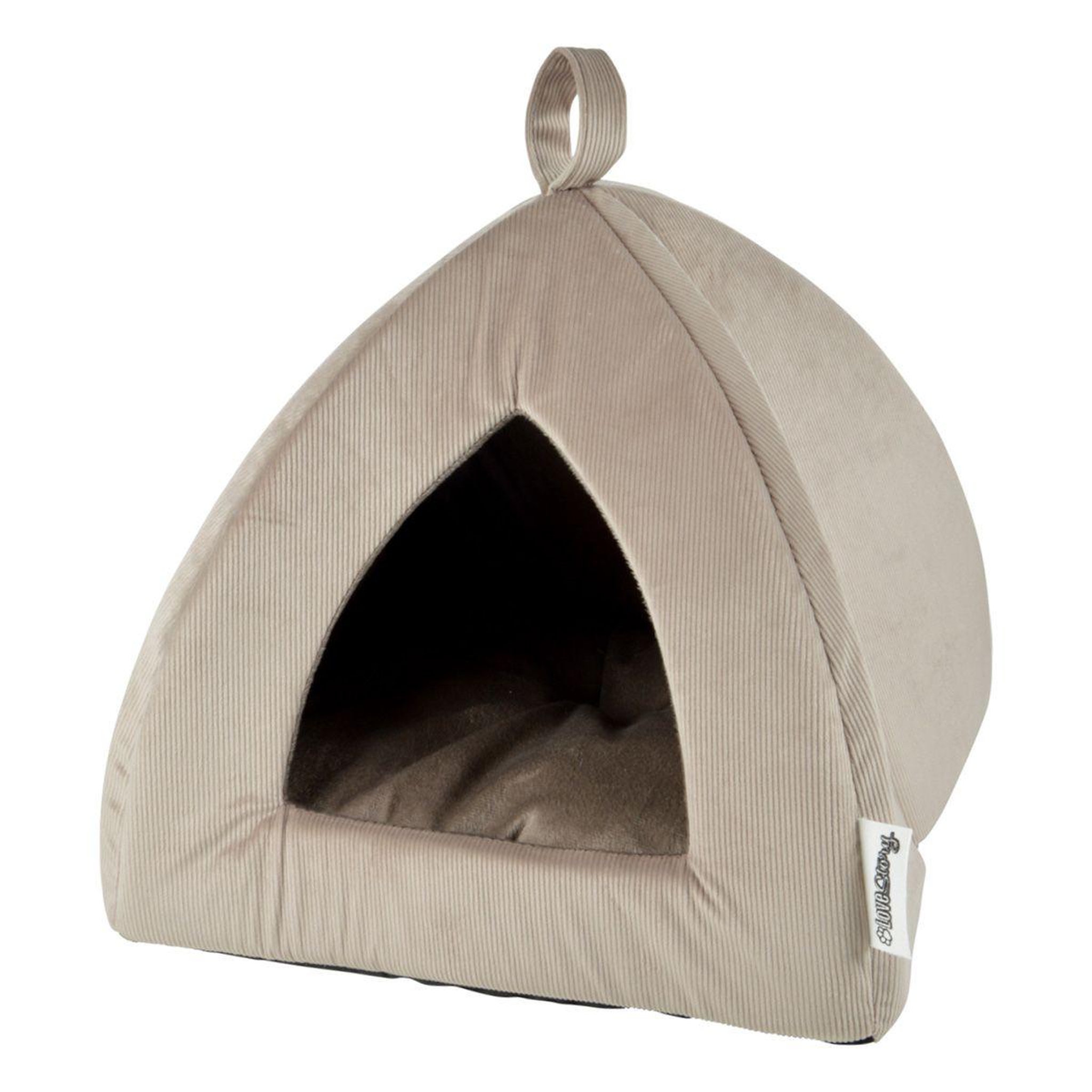 Voir la diapositive 1 : LOVE STORY Tente Pour Chat Velours  Crafty  38cm Noisette