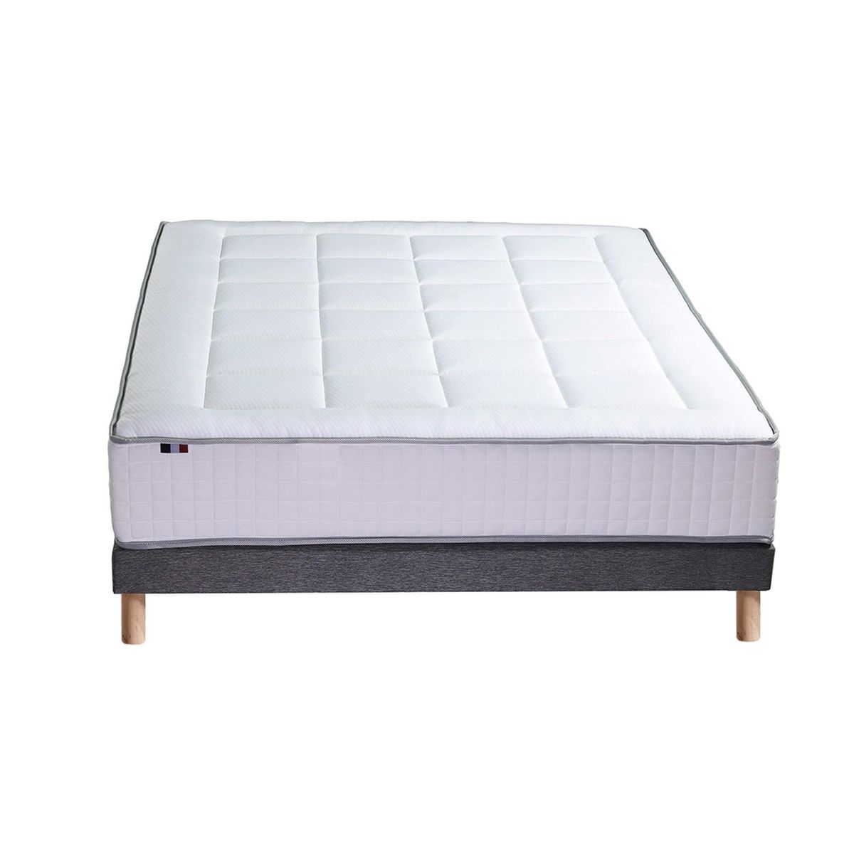 IDLITERIE Ensemble matelas mémoire 7 zones BELLAGIO 2 avec sommier tapissier
