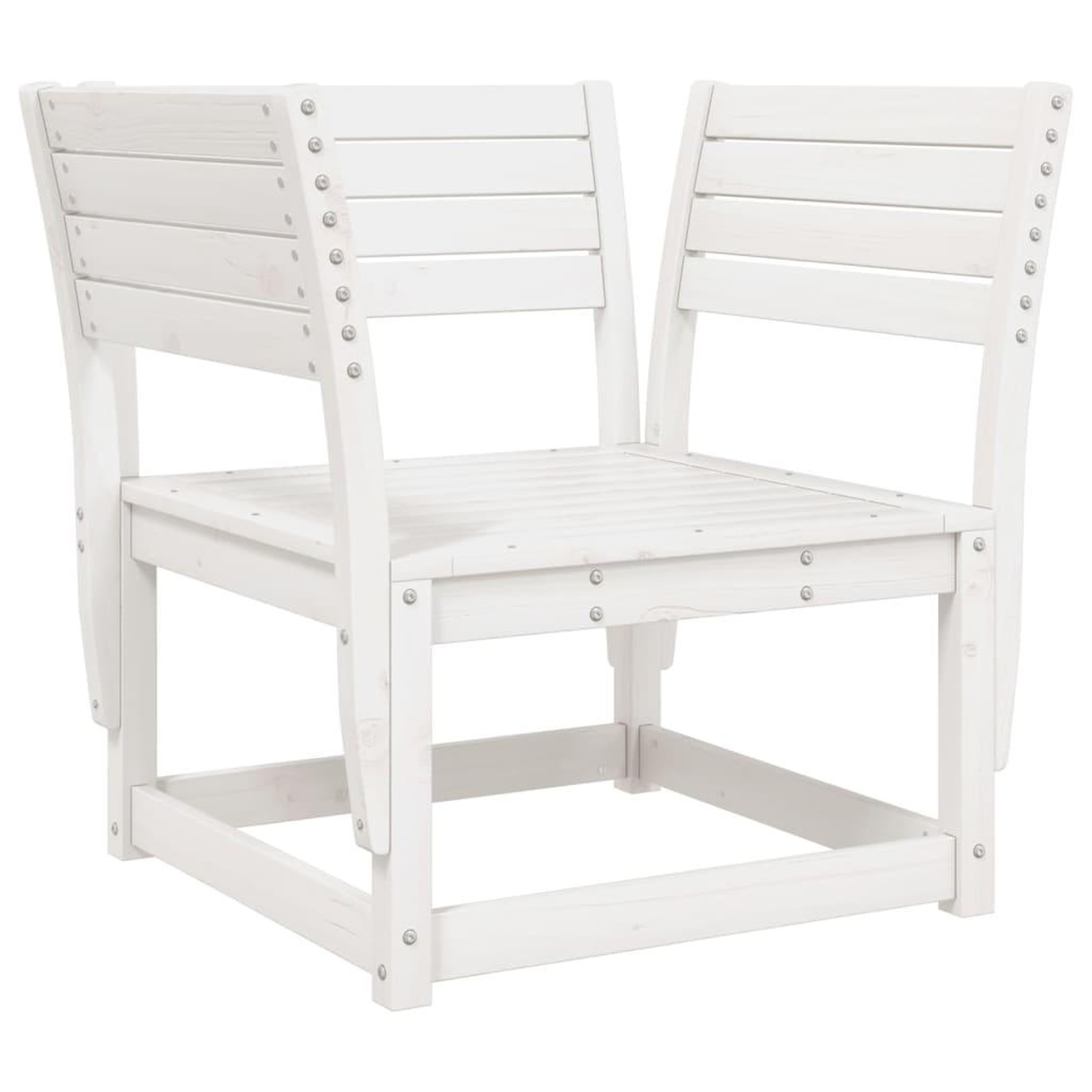 Voir la diapositive 2 : VIDAXL Chaise de jardin blanc bois massif de pin