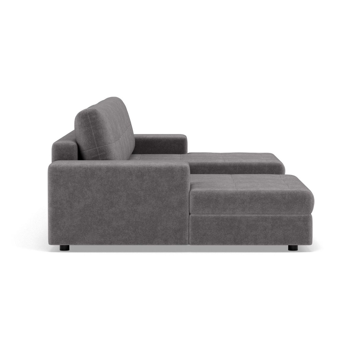 BEST MOBILIER Bastian - canapé panoramique en u 7 places convertible avec coffre en velours texturé