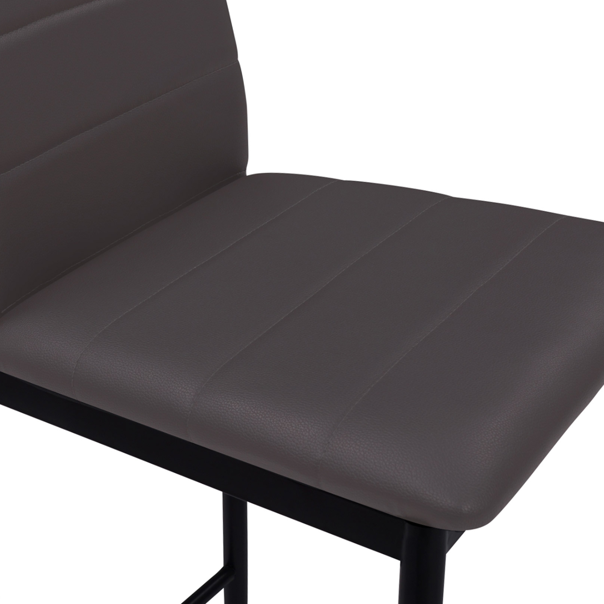 Voir la diapositive 6 : ID MARKET Lot de 4 tabourets romane en pvc gris design contemporain chaises de bar rembourrées