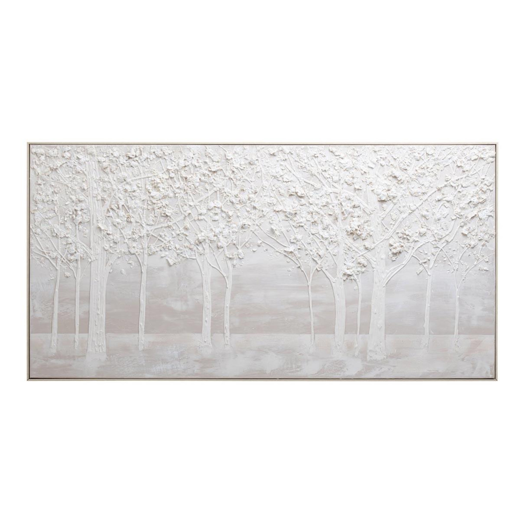 J-LINE Tableau déco abstrait  forêt  92x182cm blanc