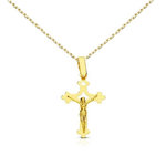 L'ATELIER D'AZUR Collier - Médaille Or 18 Carats 750/000 Jaune - Christ sur la Croix - Chaine Dorée