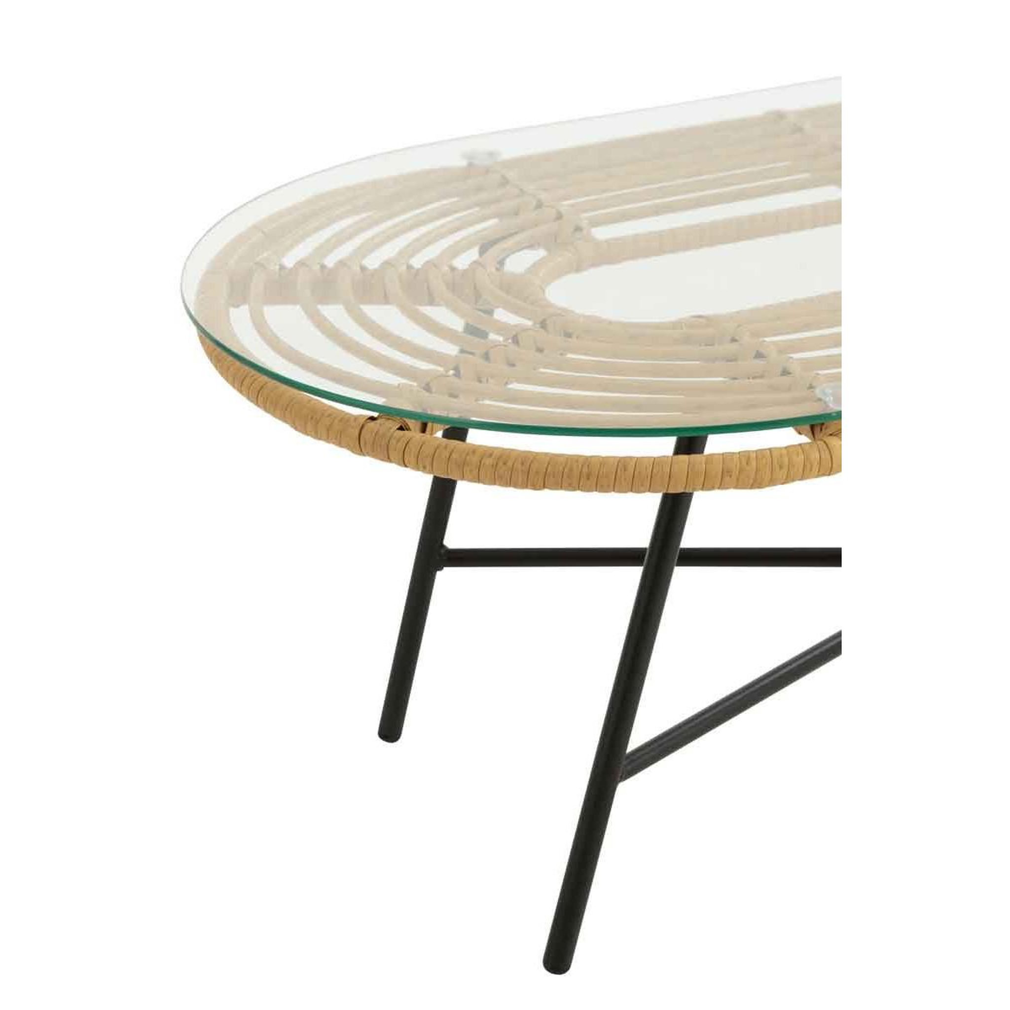 Voir la diapositive 4 : J-LINE Table Basse de Jardin  Celeste  90cm Naturel & Noir