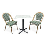 Paris Prix Ensemble Table de Jardin & 2 Chaises  Bistro  70cm Vert