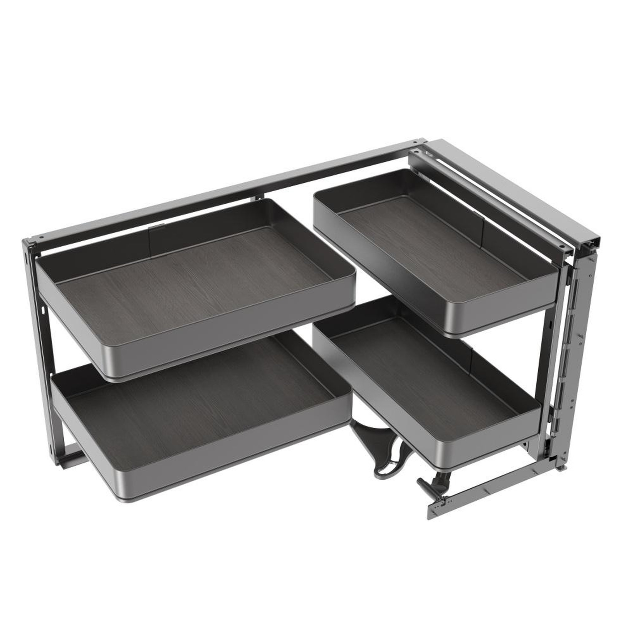 EMUCA SRL Accessoire extractible Harmony pour meuble de cuisine -  Droite -  Acier et Bois -  Gris anthracite