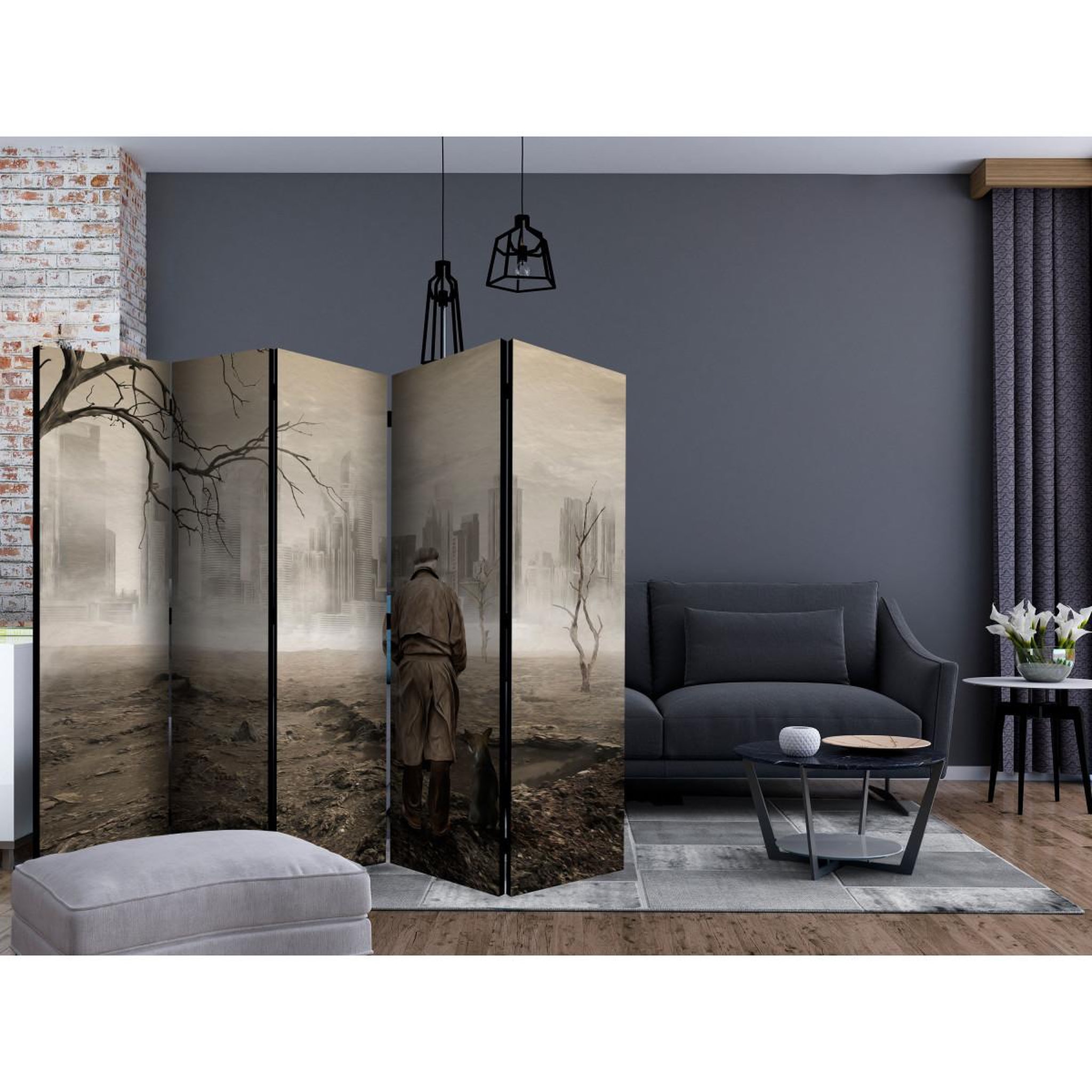 Voir la diapositive 2 : Paris Prix Paravent 5 volets  ghost's city  172x225cm