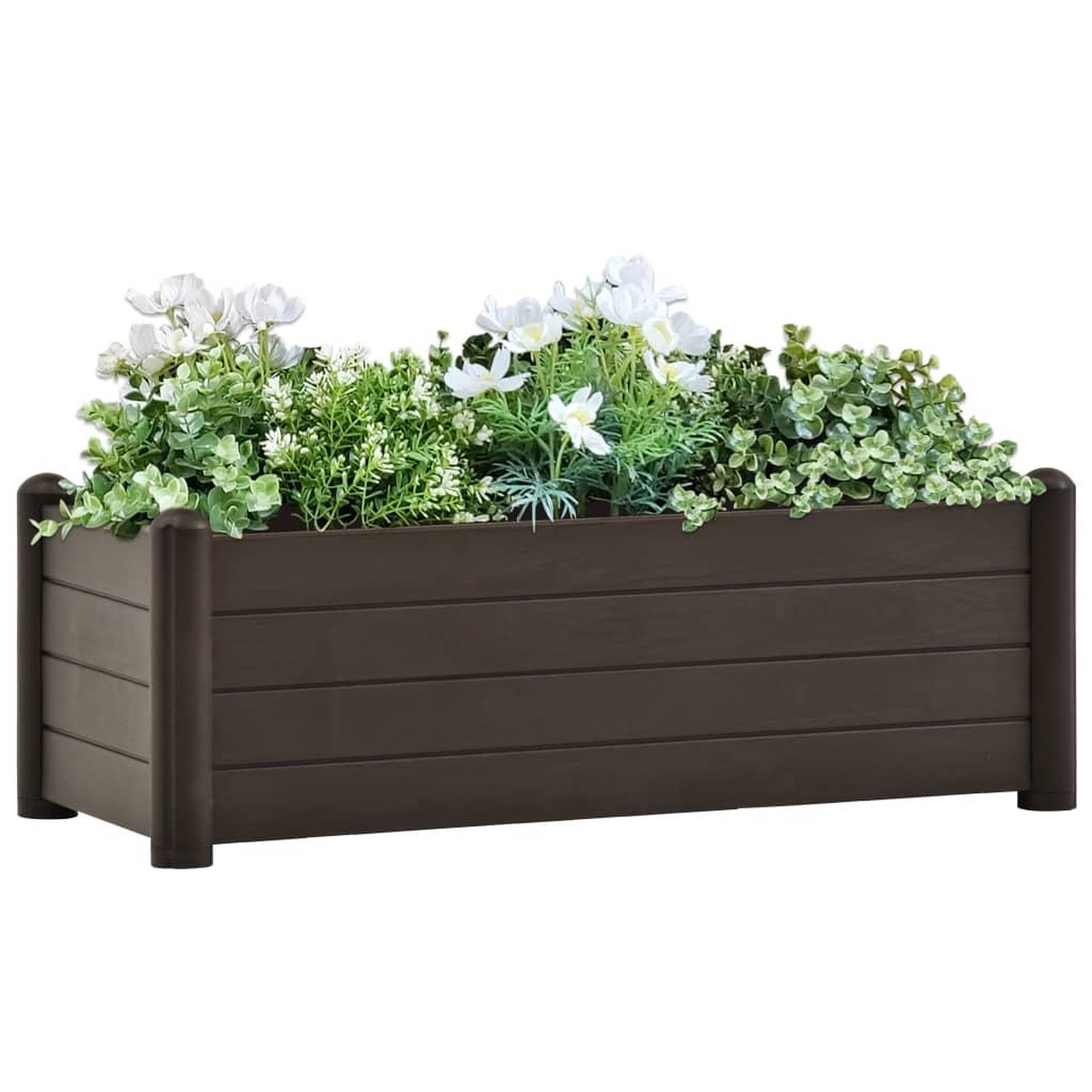 Voir la diapositive 1 : VIDAXL Lit sureleve de jardin PP Moka 100x43x35 cm