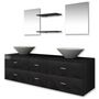 Voir la diapositive 2 : VIDAXL Mobilier de salle de bain avec lavabo 7 pcs Noir