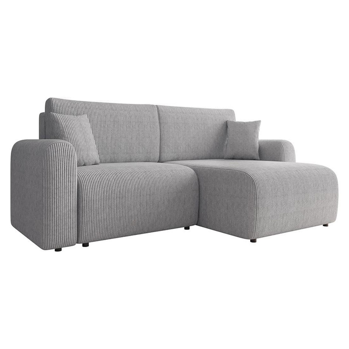 BEST MOBILIER Naomi - canapé d'angle réversible 4 places convertible avec coffre en velours côtelé