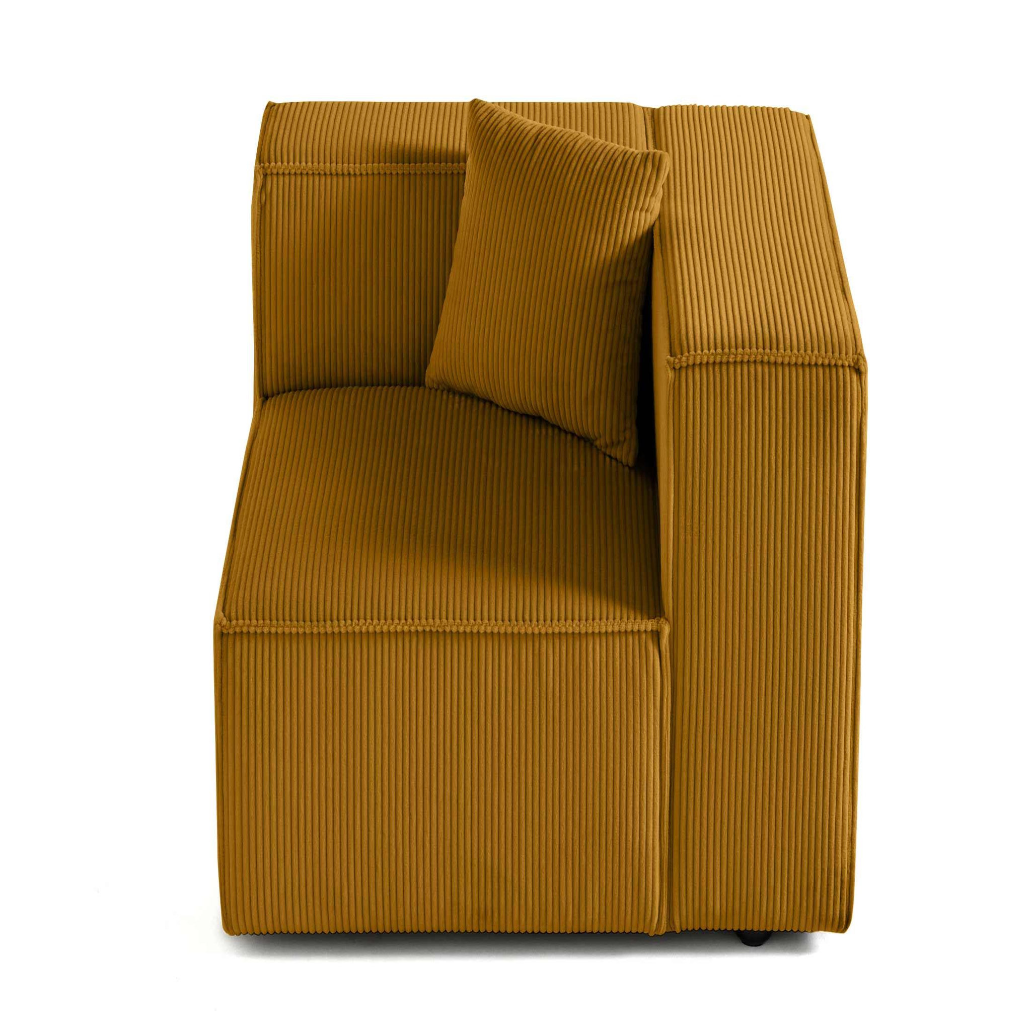 Voir la diapositive 1 : LISA DESIGN Arty - module d'assise droit - en velours côtelé