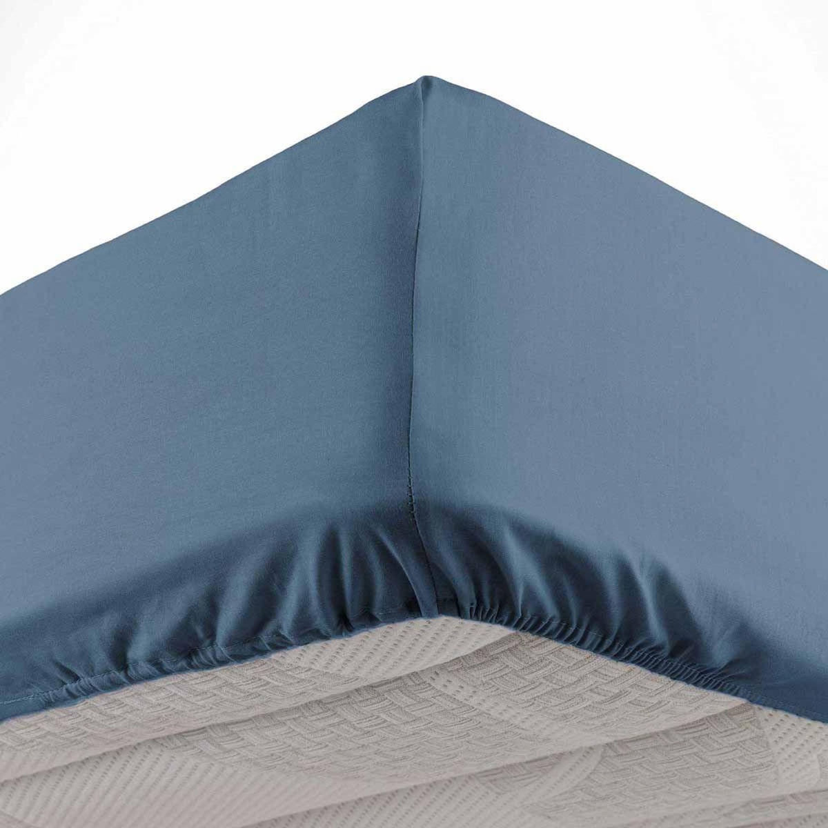 Paris Prix Drap Housse Microfibre  Oscar  90x190cm Bleu