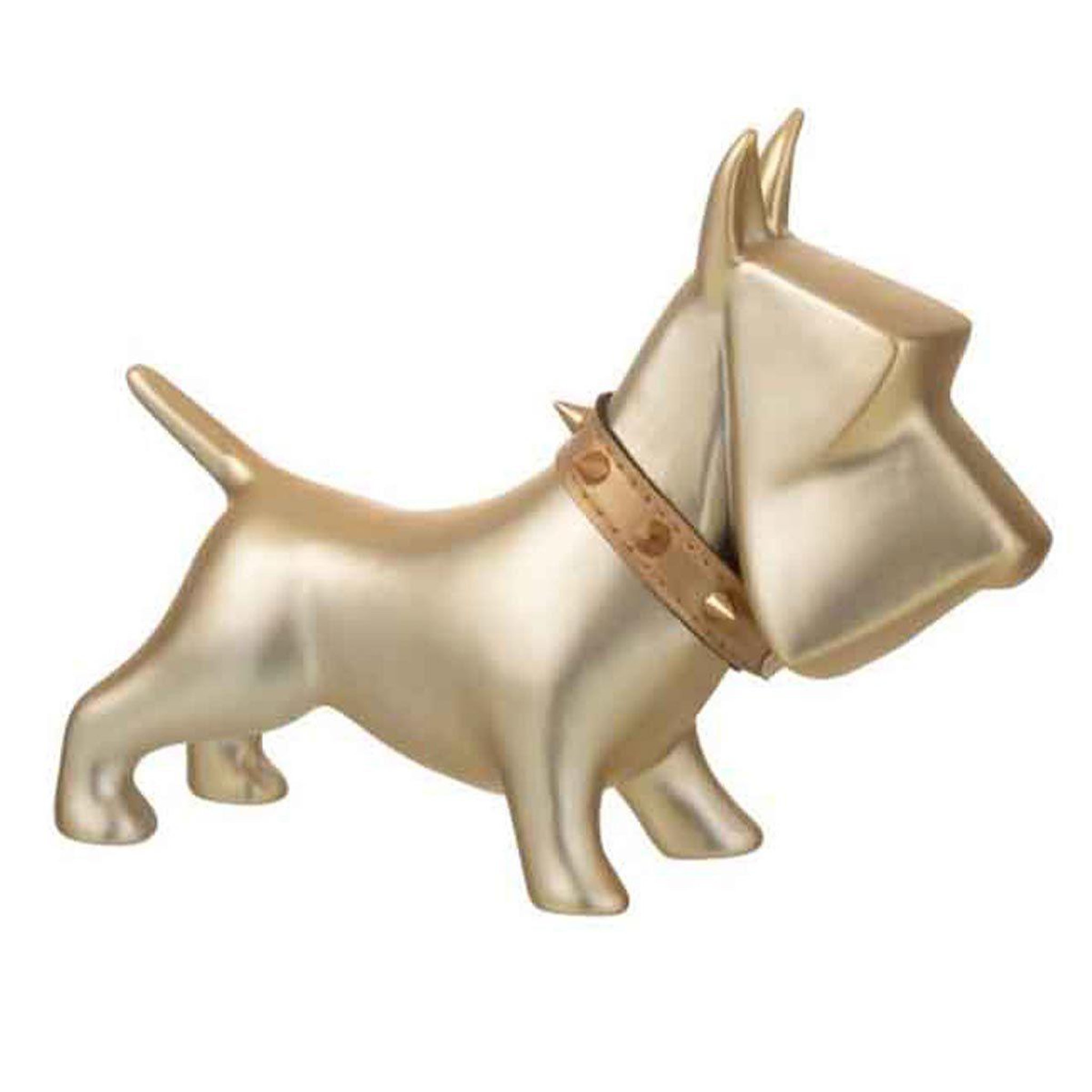 J-LINE Statuette déco  chien céramique  22cm or