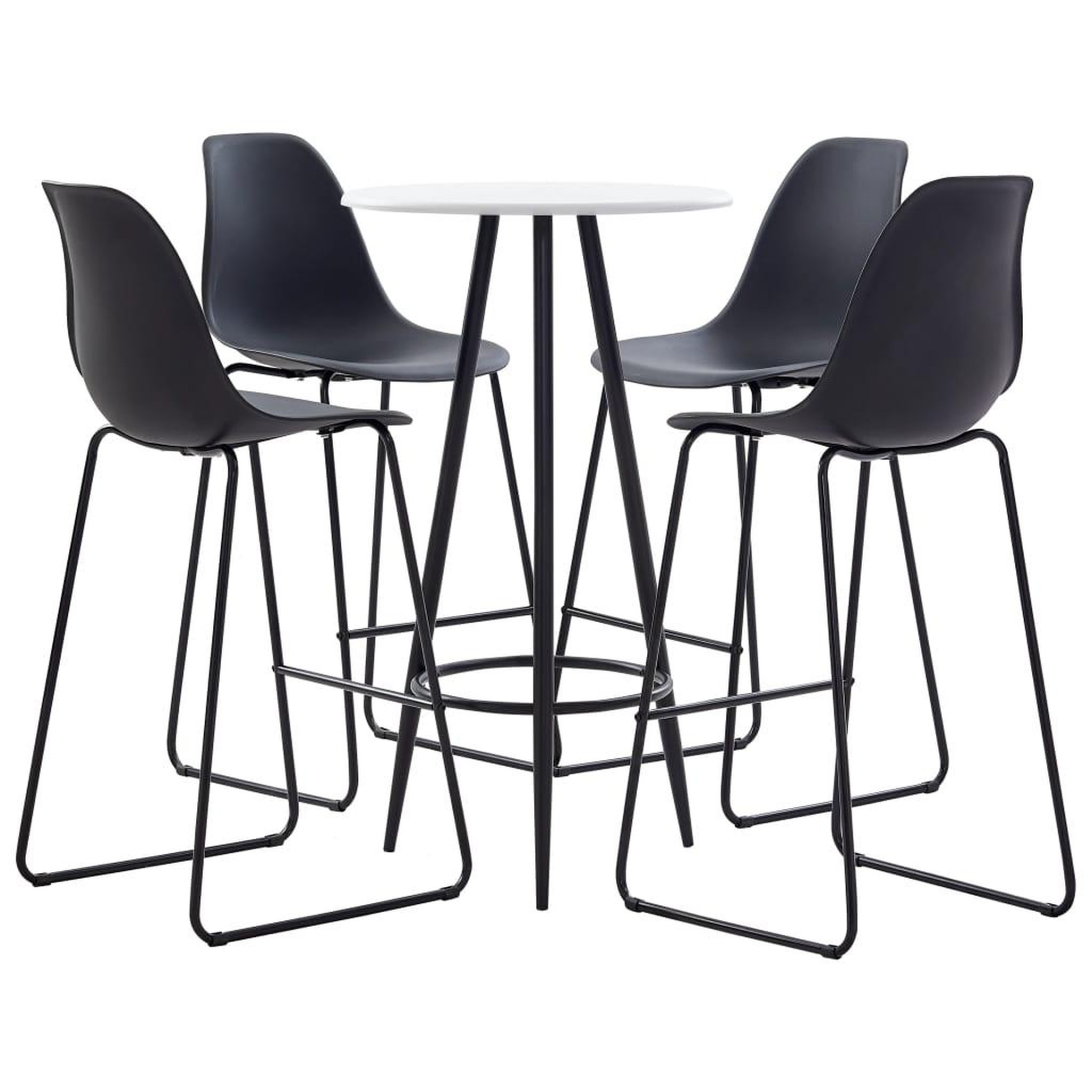 Voir la diapositive 1 : VIDAXL Ensemble de bar 5 pcs Plastique Noir