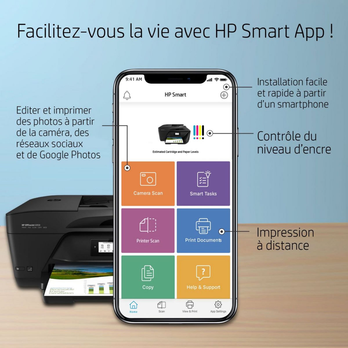 HP Imprimante jet d'encre OfficeJet Pro 6950
