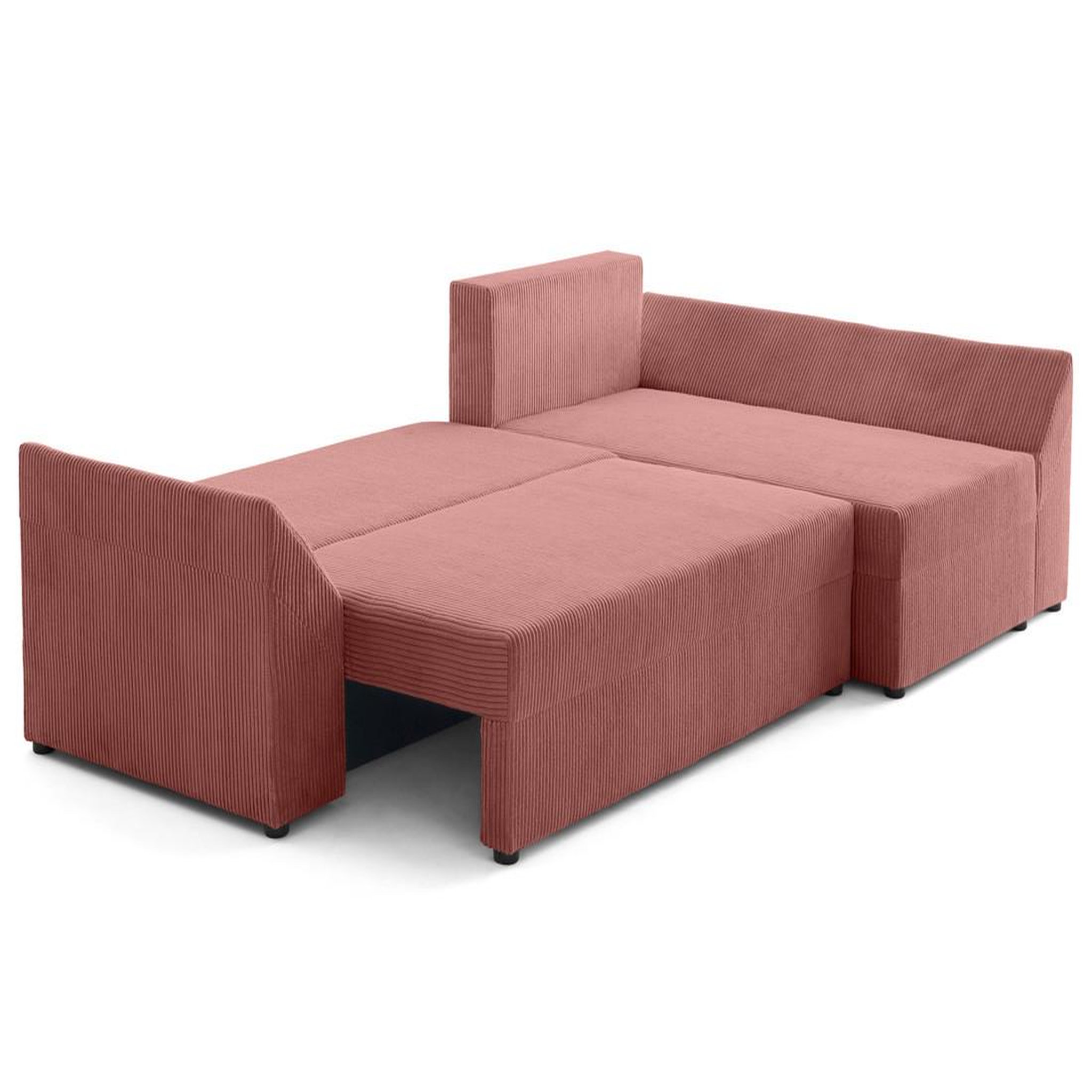 Voir la diapositive 2 : BEST MOBILIER Mike - canapé d'angle réversible - 4 places - convertible avec coffre - en velours côtelé