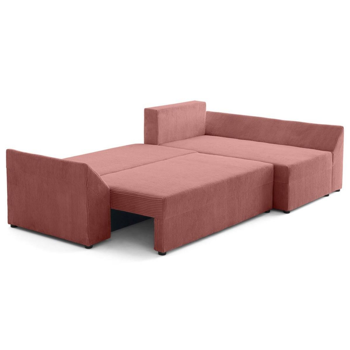 BEST MOBILIER Mike - canapé d'angle réversible - 4 places - convertible avec coffre - en velours côtelé