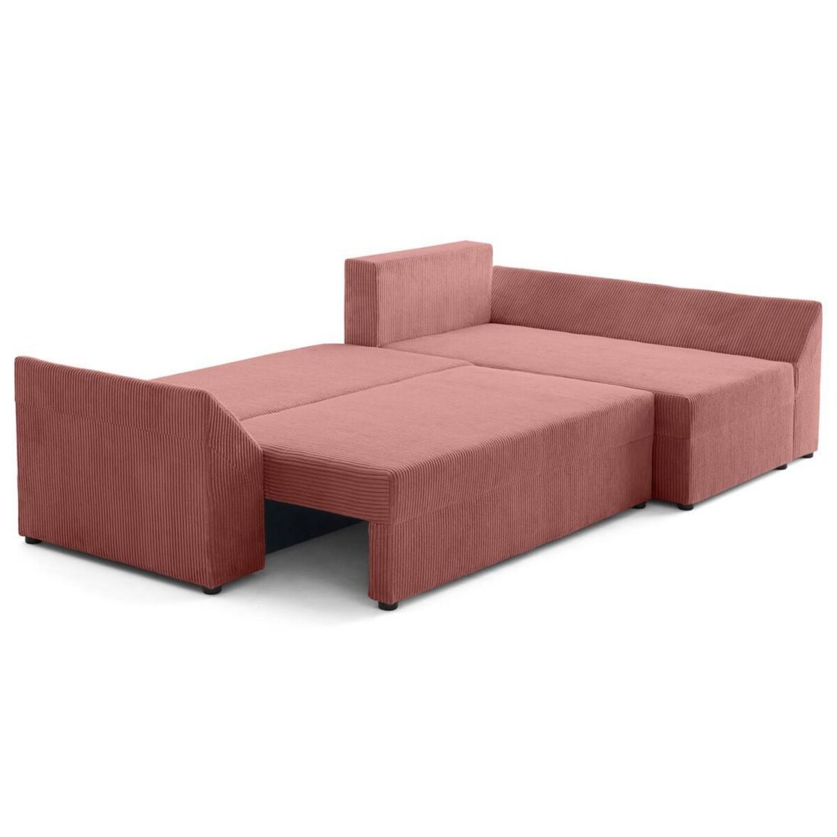 BEST MOBILIER Mike - canapé d'angle réversible - 4 places - convertible avec coffre - en velours côtelé