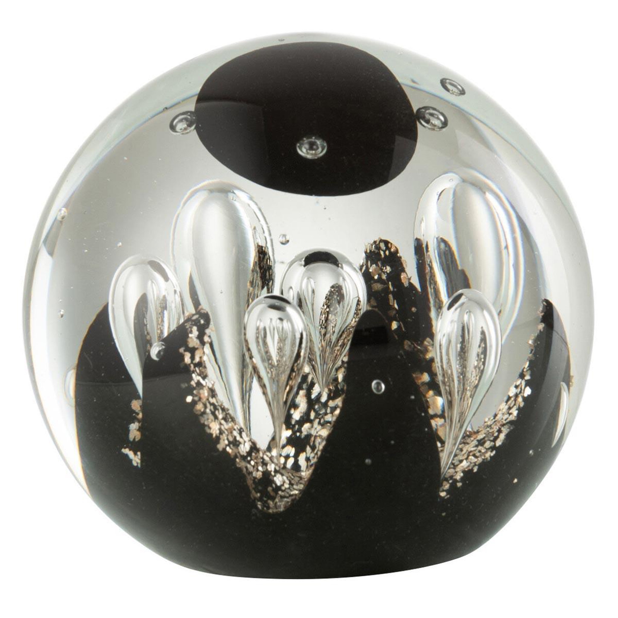 J-LINE Presse-papier en verre  magic  10cm noir
