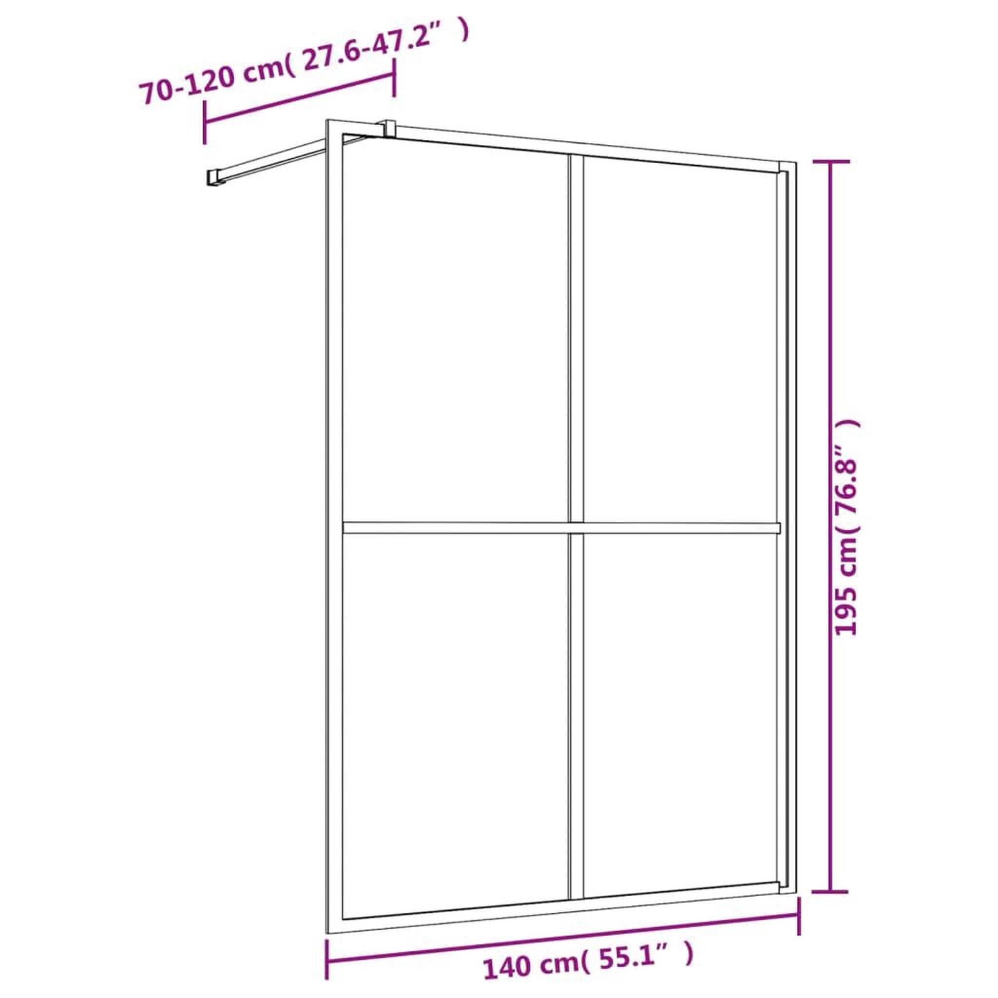 Voir la diapositive 6 : VIDAXL Paroi de douche avec verre ESG transparent dore 140x195 cm