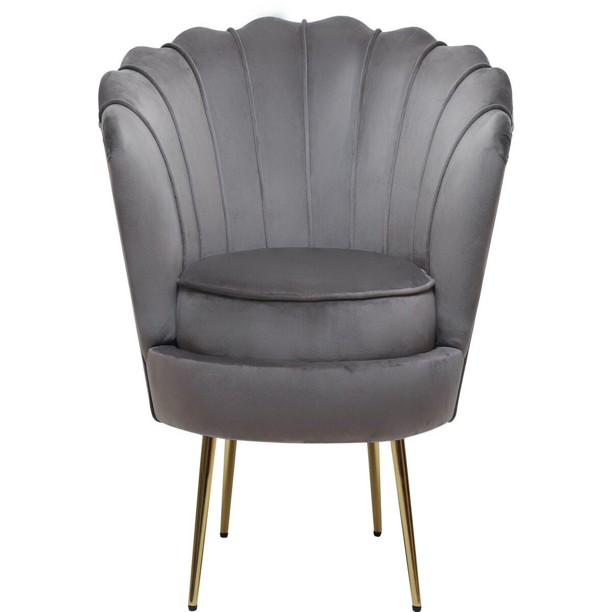 Habitat et Jardin Fauteuil en velours  floria  - 75 x 68 x 77.5 cm - gris