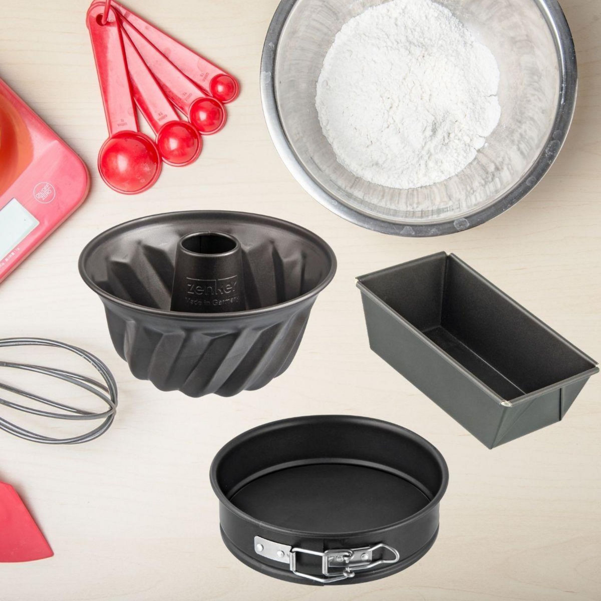 ZENKER Set de 3 mini moules à cake 15 cm, charnière 16 cm et kouglof 18 cm Zenker Spécial Mini