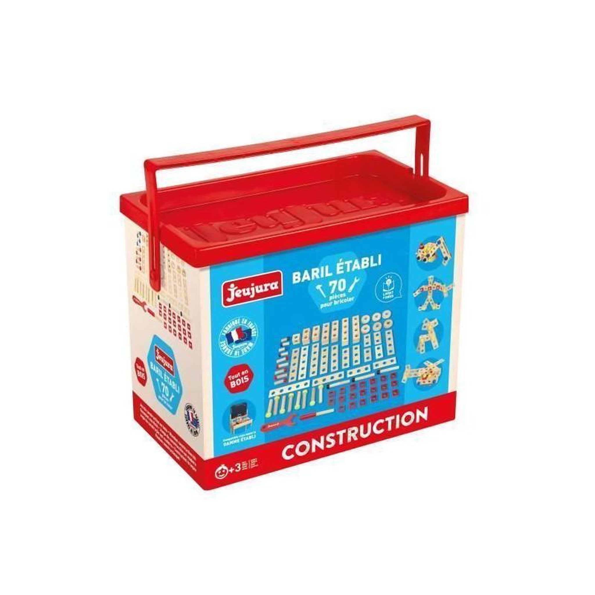 Voir la diapositive 4 : JeuJura Baril 70 pièces en bois pour établi bois