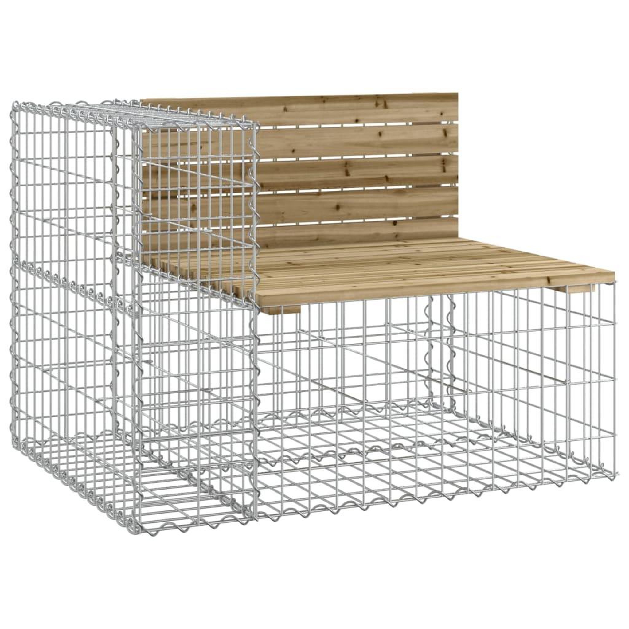Voir la diapositive 3 : VIDAXL Banc de jardin design gabion 184x71x65,5cm bois de pin impregne