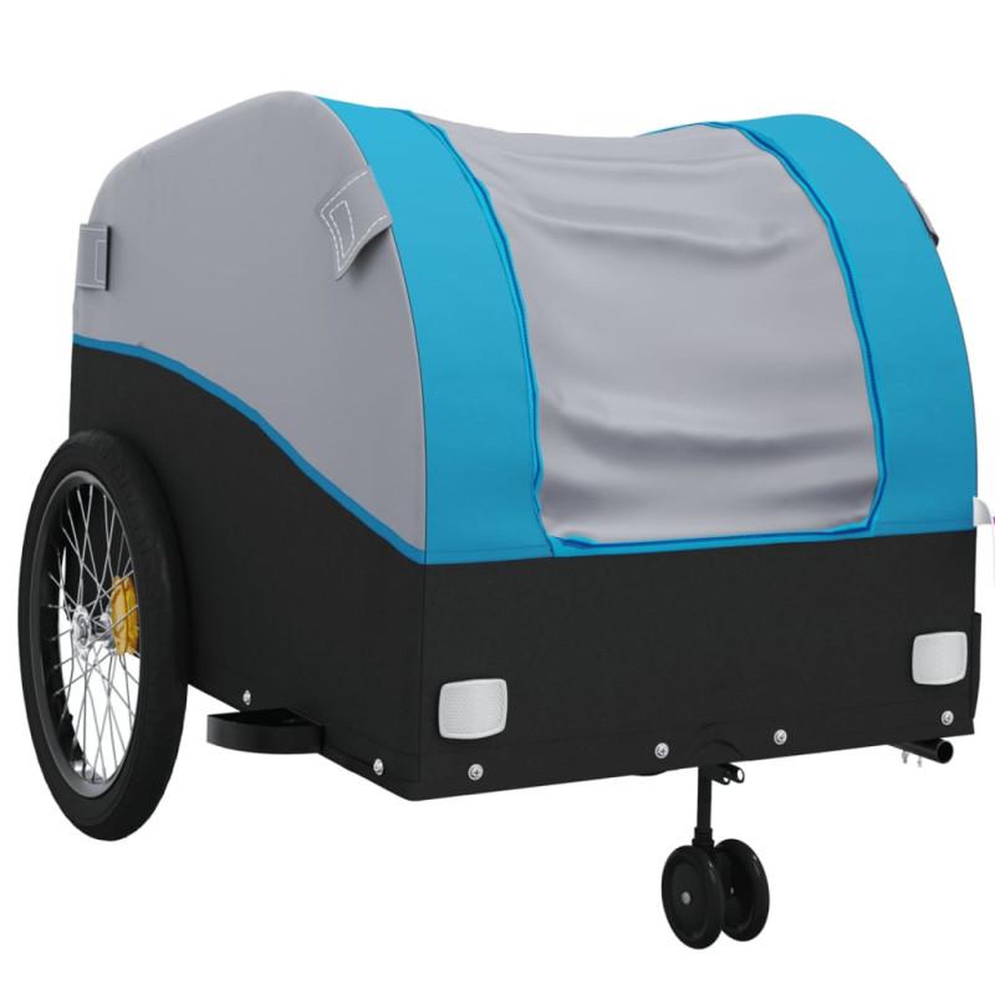 Voir la diapositive 4 : VIDAXL Remorque de vélo noir et bleu 45 kg fer