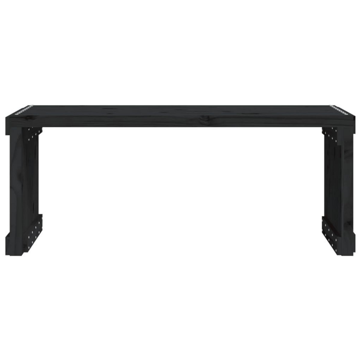 VIDAXL Banc de jardin extensible noir 212,5x40,5x45 cm bois massif pin