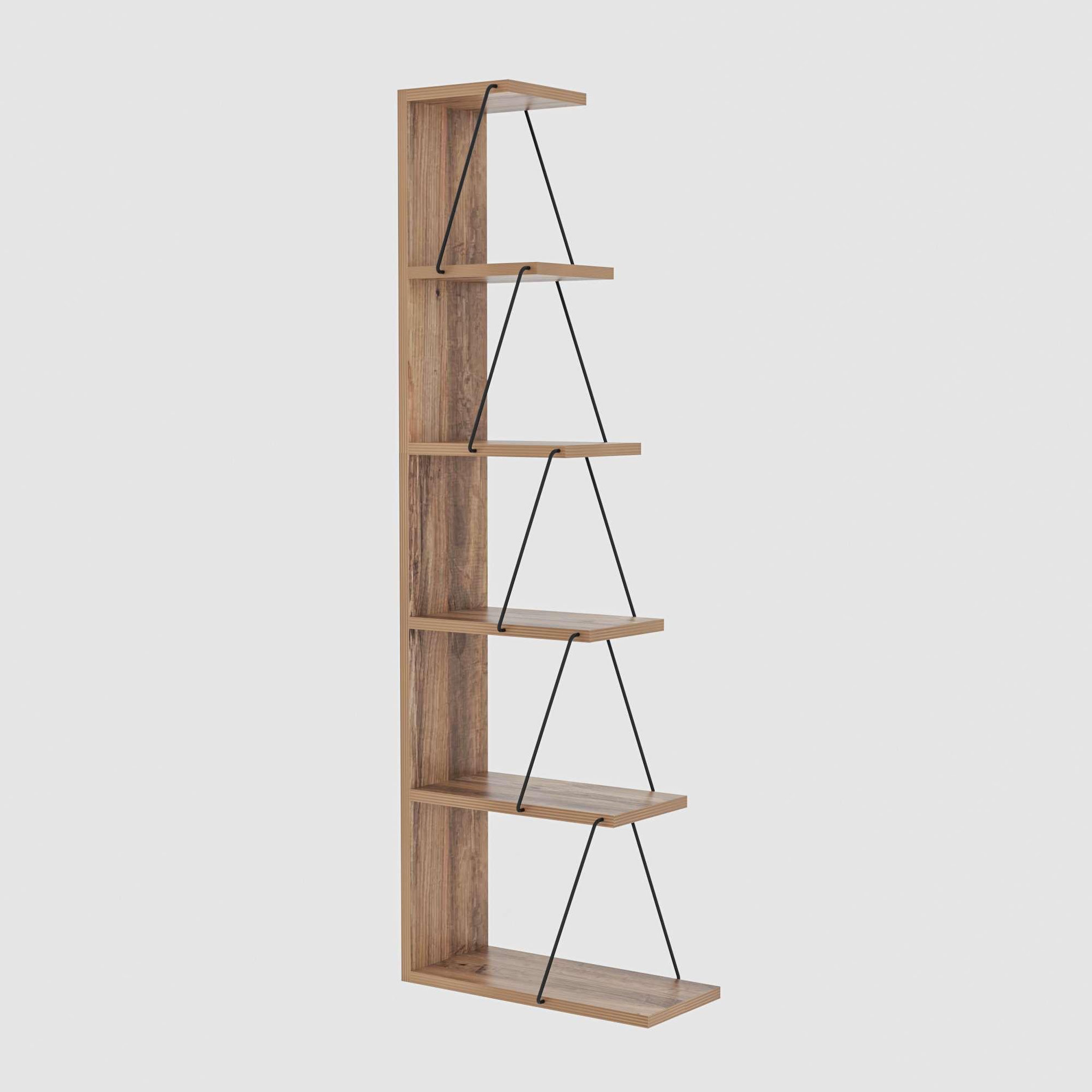 Voir la diapositive 4 : Habitat et Jardin Bibliothèque en bois  nove  - 50 x 22 x 150 cm - marron